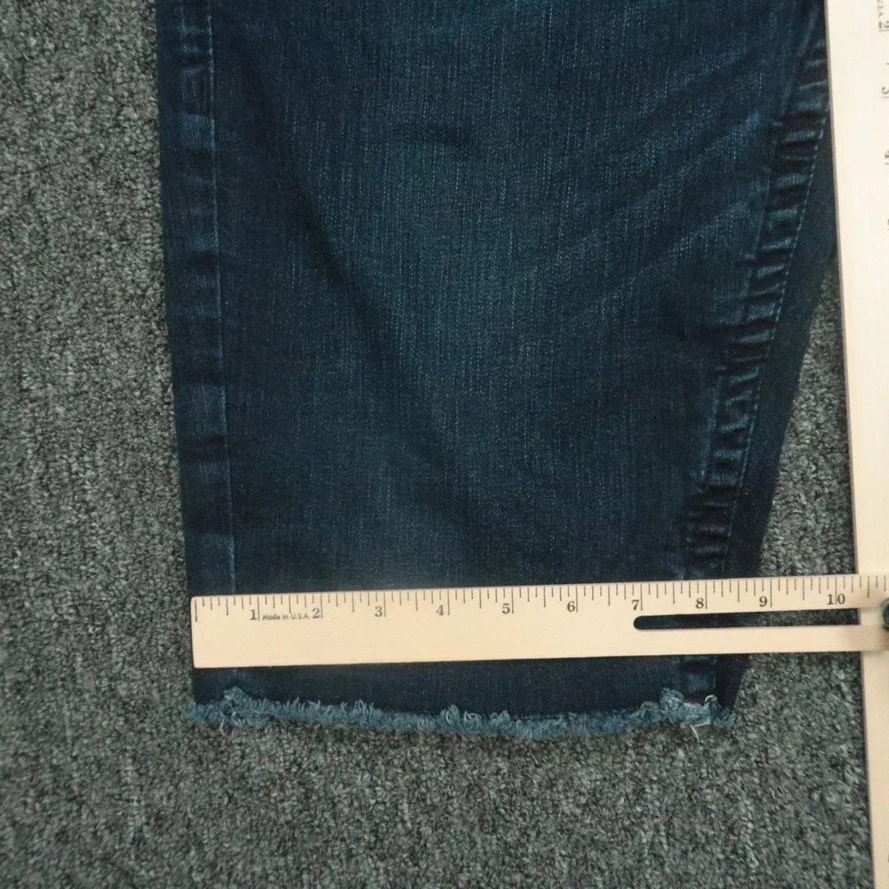 True Religion Shorts Mens 36 Blue Ricky Relaxed Straight Flaps Cut Off Dark Wash